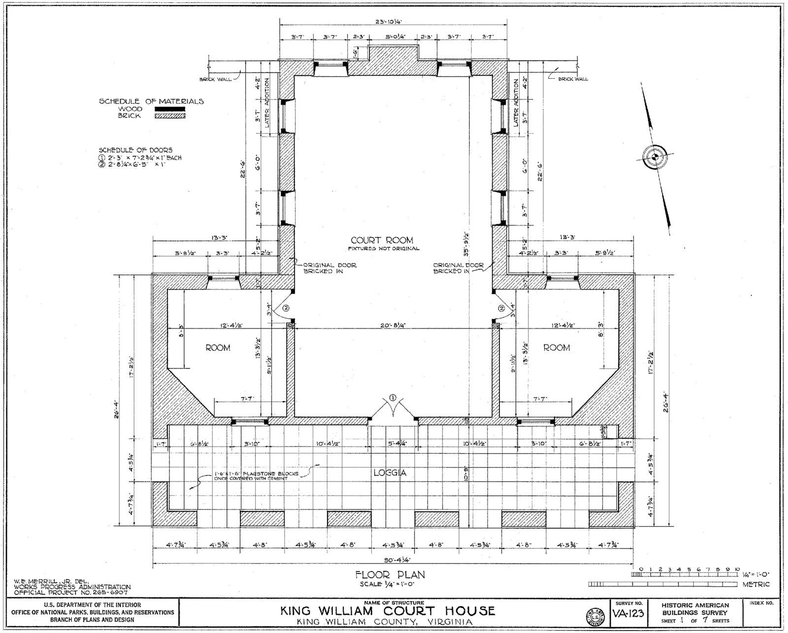 King William County Courthouse, King William, Virginia layout